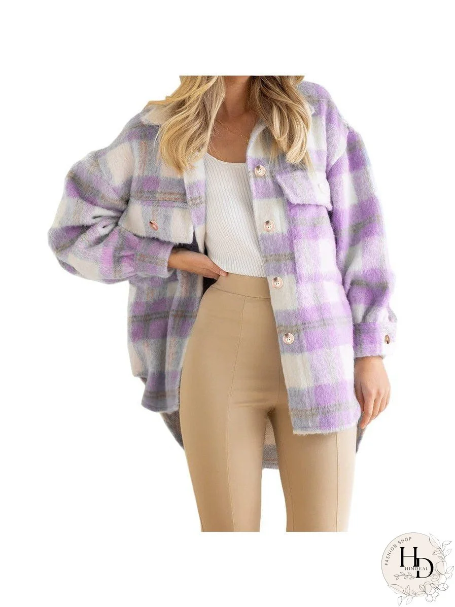 Stylish Plaid Shacket for Women