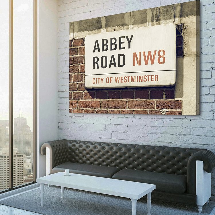 Abbey Road Studios street sign Canvas Wall Art