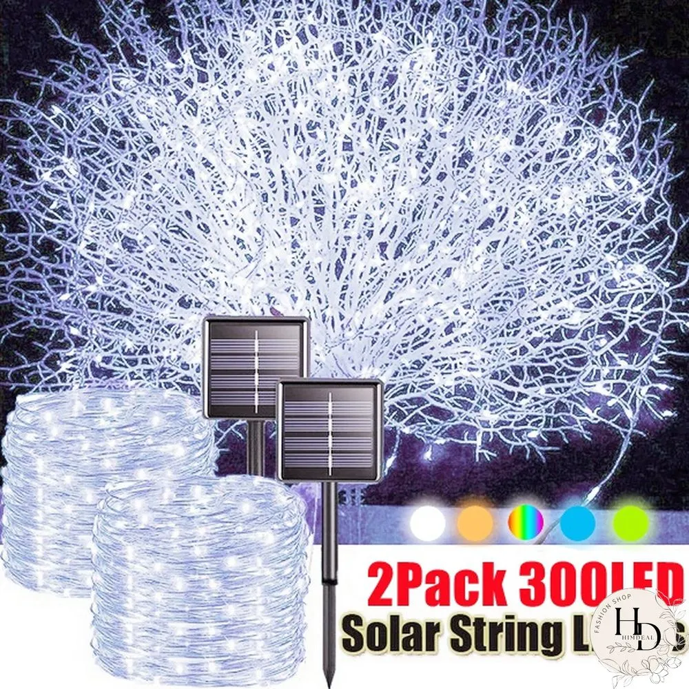 2Pack 10M/20M/30M Solar String Lights 8 Modes Solar Powered Copper Wire Fairy Lights IP65 Waterproof Indoor Outdoor Lighting for Home, Garden, Party, Path, Lawn, Wedding, Christmas, DIY Decoration