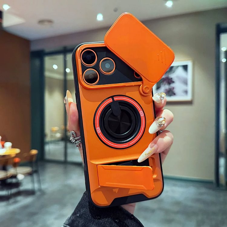 Magnetic Car Mount Ring Holder Case with Camera Lens Cover 