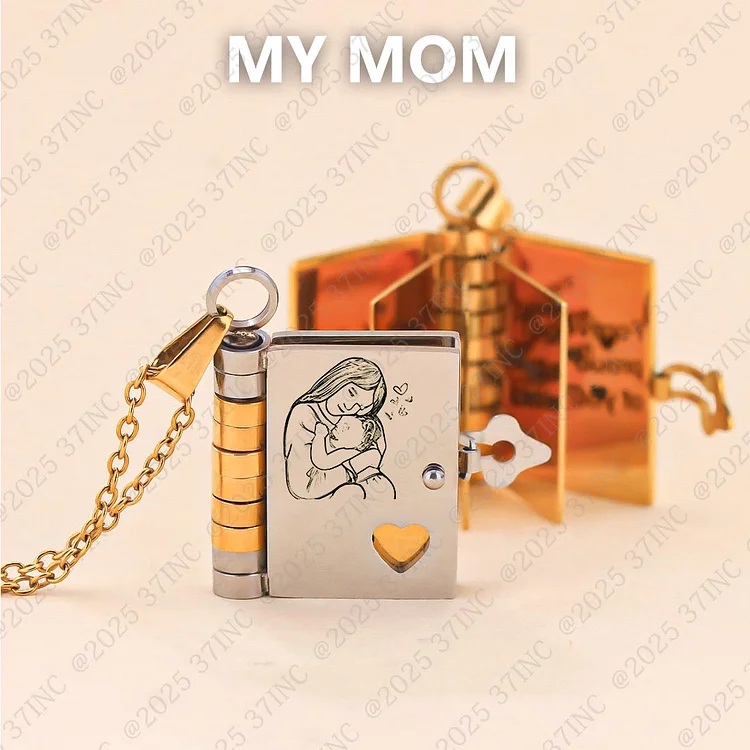 For Mom - I Love You Mom Book Necklace