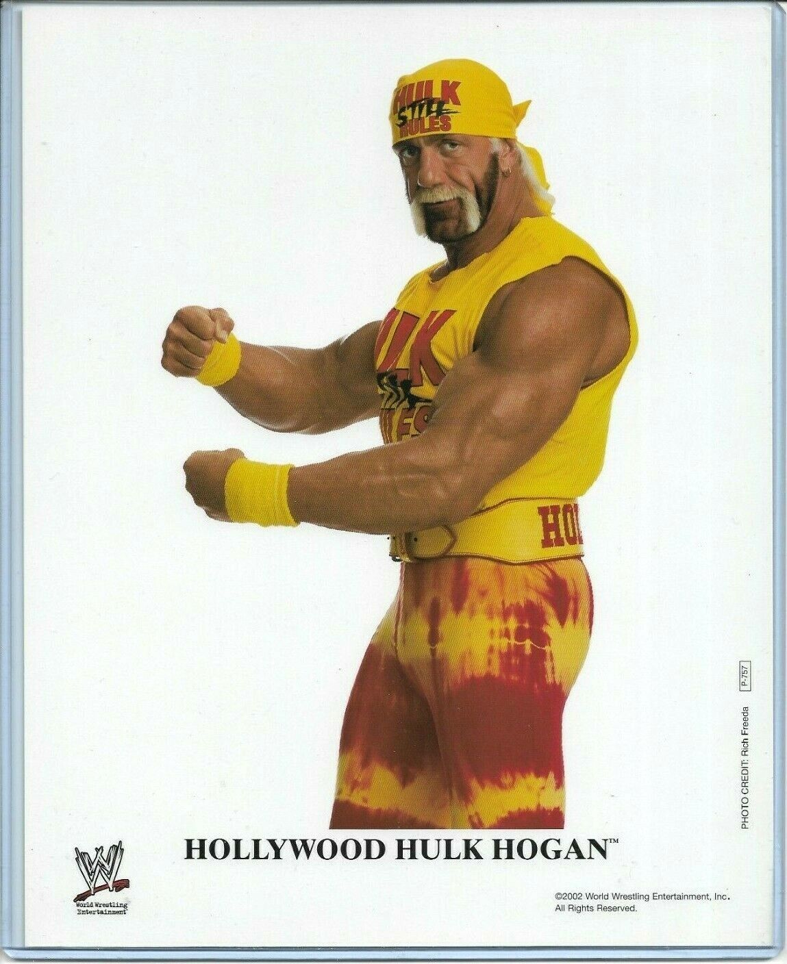 WWE HULK HOGAN P-757 OFFICIAL LICENSED AUTHENTIC ORIGINAL 8X10 PROMO Photo Poster painting RARE