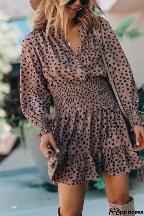 Dot Long Sleeve Mini Dress