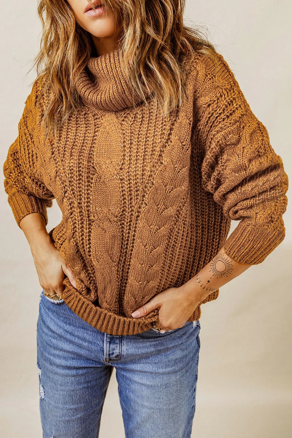 Yellow Chunky Turtleneck Sweater | IFYHOME
