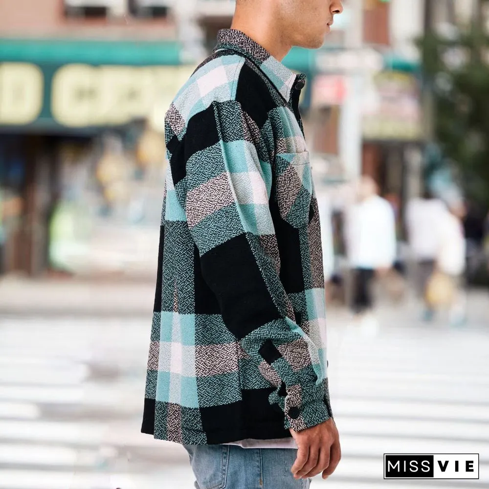 Mens Casual Plaid Jacket