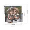 Garden Girl Holding Kitten-Full Round Diamond Painting 40*40cm