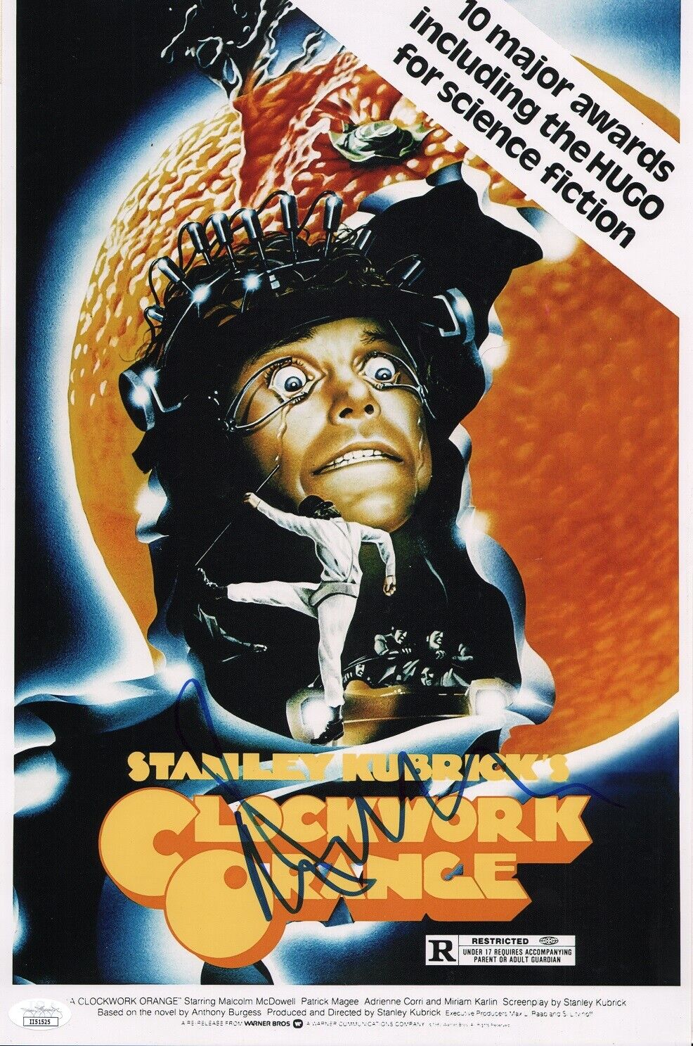 MALCOLM McDOWELL Authentic Hand-Signed CLOCKWORK ORANGE