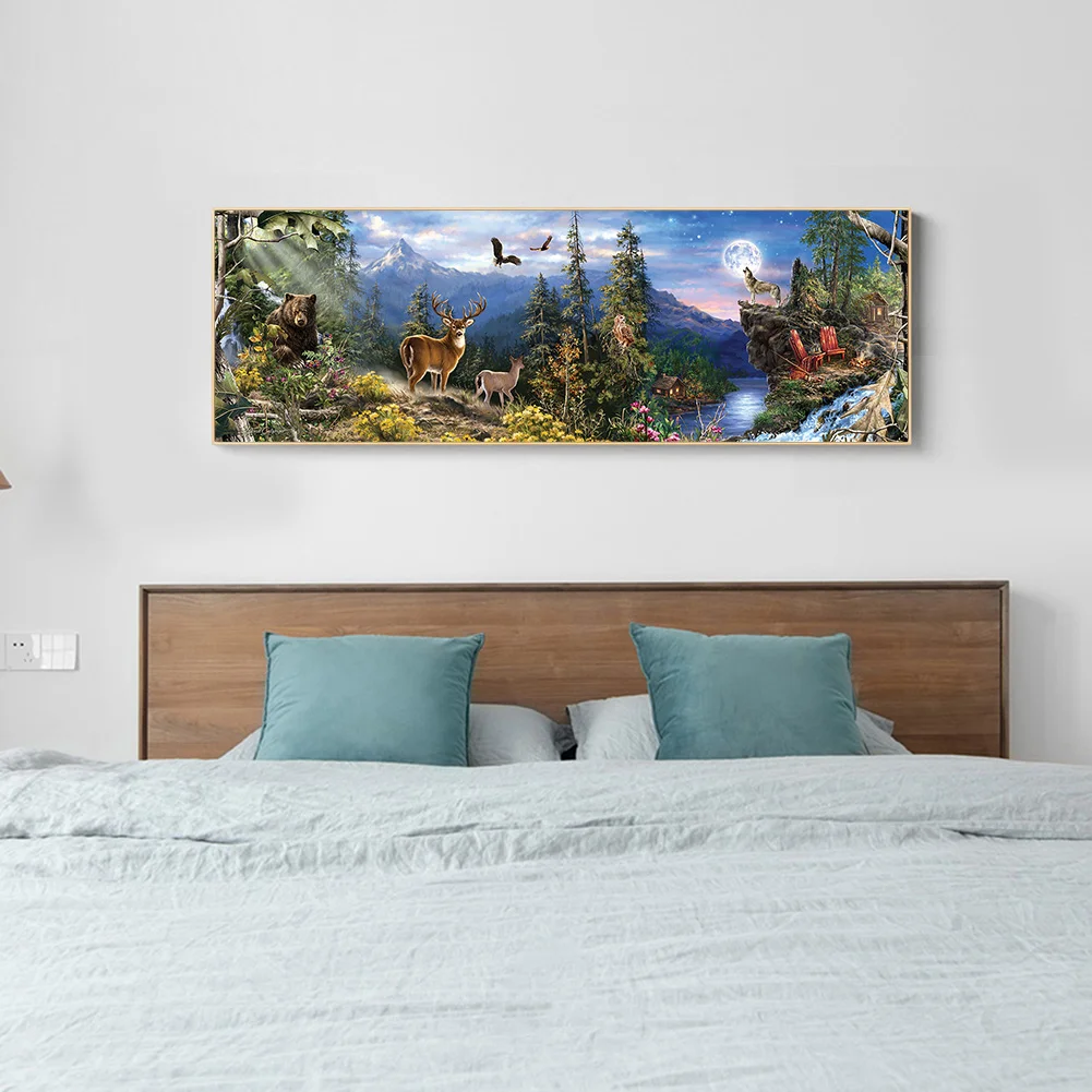 Diamond Painting - Full Round Drill - Forest Animals(90*30cm)