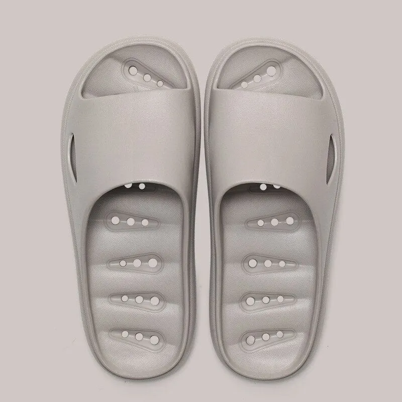 WOTTE EVA Hole Leaking Slippers Women Bathroom Slides Anti-slip Summer Indoor Home Soft Slippers Household Bath Sandals Men