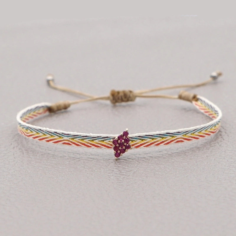 1 Piece Fashion Letter Devil’s Eye Copper Knitting Inlay Zircon Bracelets