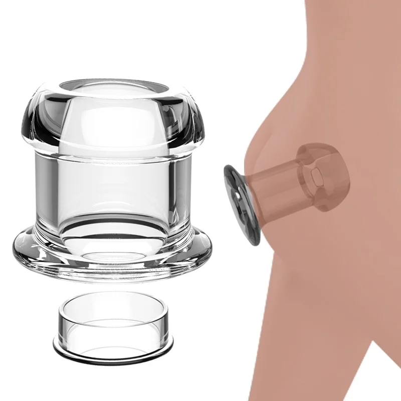 Hollow Speculum Peeking anal beads butt plug with stopper expander tunnel transparent anus dilation