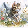 Cat-Partial 11CT Stamped Cross Stitch Bead Embroidery 36*36cm/14.17*14.17in tapestrymarket