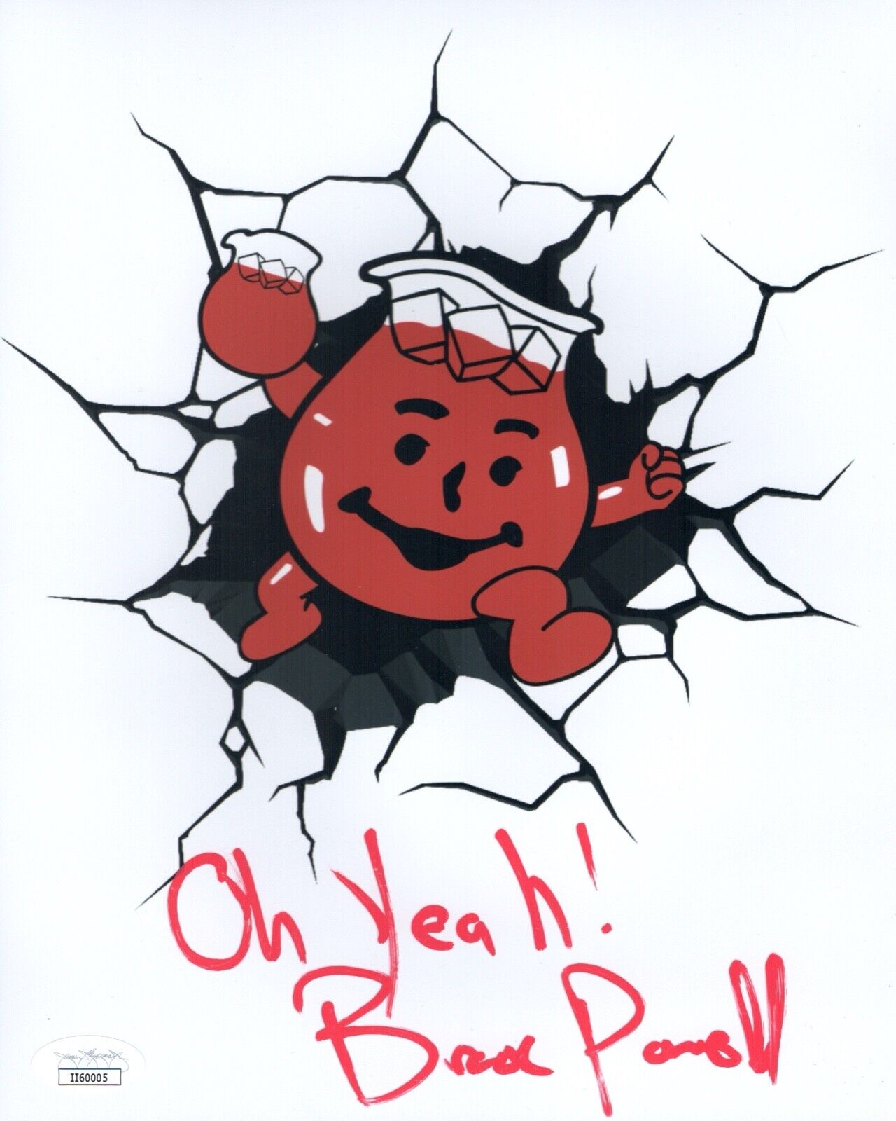 BROCK POWELL Signed 8x10 Photo Poster painting KOOL-AID MAN Autograph OH Yeah! JSA COA Cert