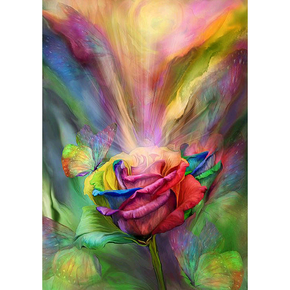 

30*40CM - Round Drill Diamond Painting - Rainbow Flower, 501 Original