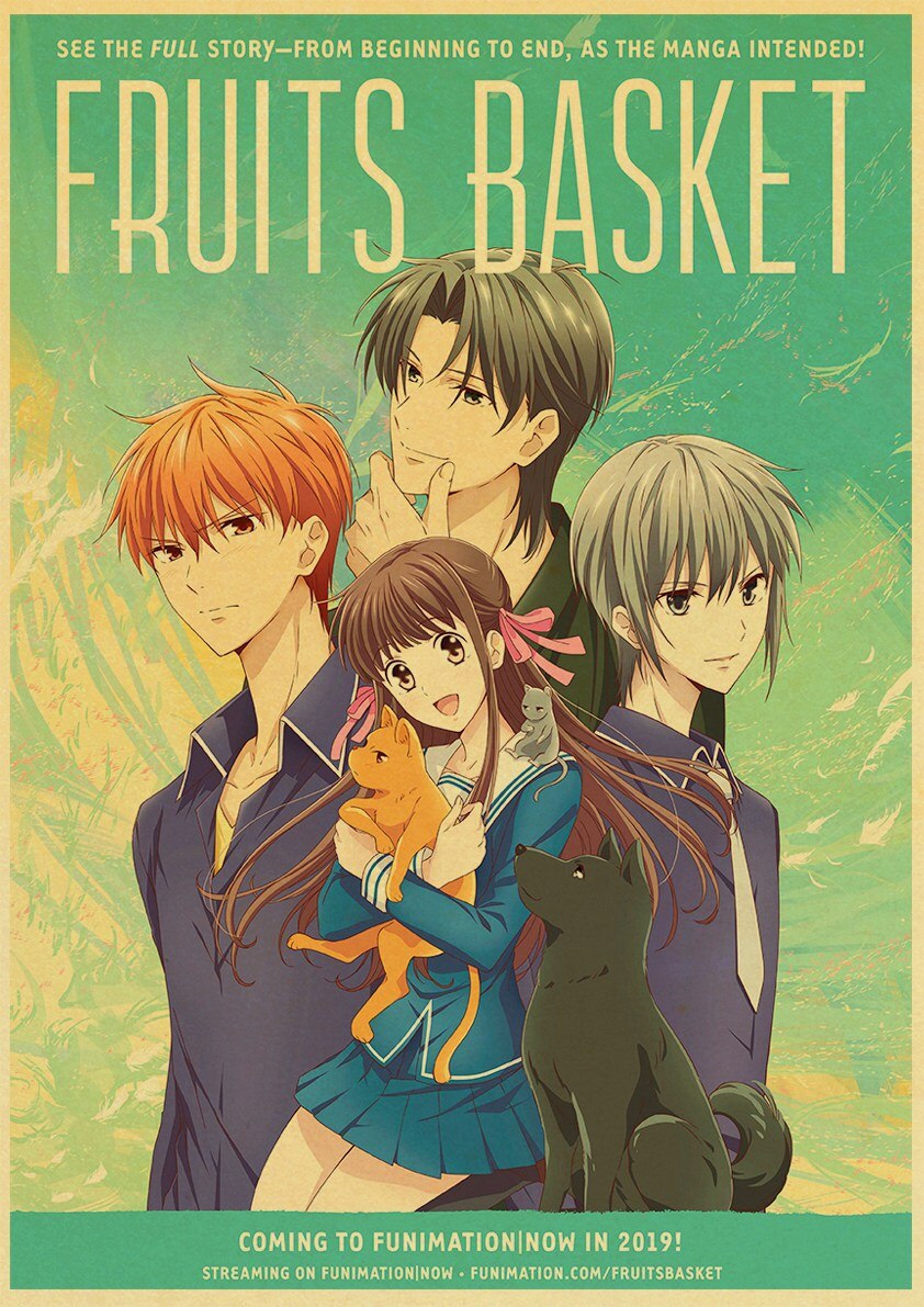 Classic retro anime poster Fruits Basket Canvas Painting Wall Art aesthetic kawaii kid room decor Print posters Gift o227