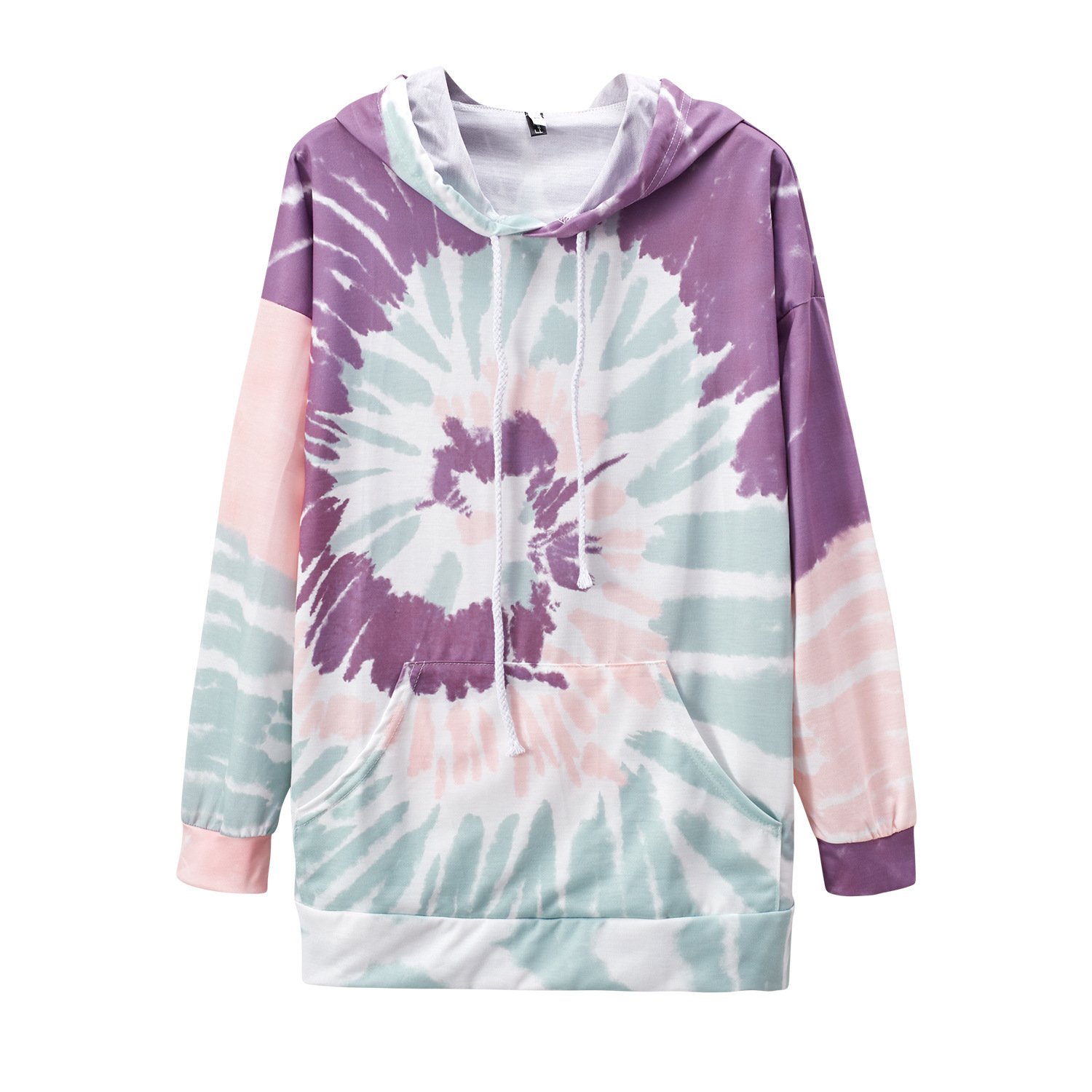  thdmladies Tie Dyed Printed Hooded Long Sleeved Sweater thedmladies