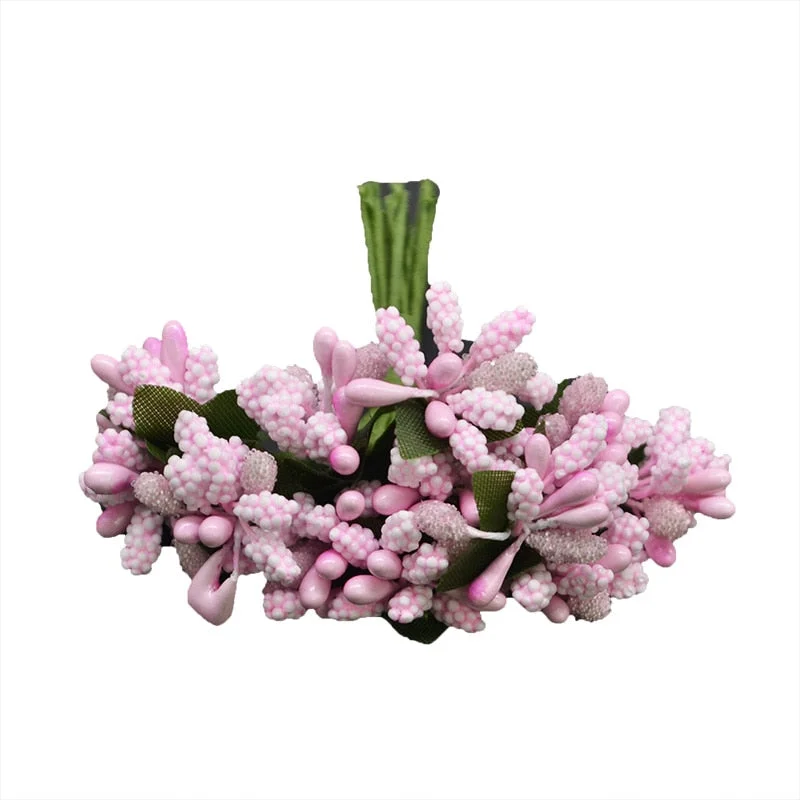 12Pcs/lot Handcraft Artificial Flowers Stamen Sugar Wedding Party Decoration DIY Wreath Gift Box Scrapbooking Cheap Fake Flowers