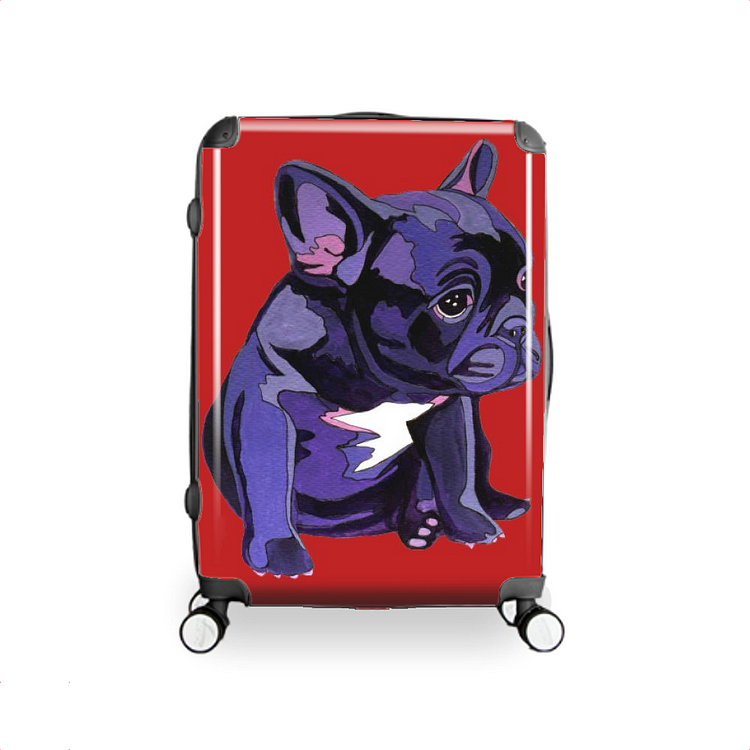 French Bulldog In Purple, French Bulldog Hardside Luggage
