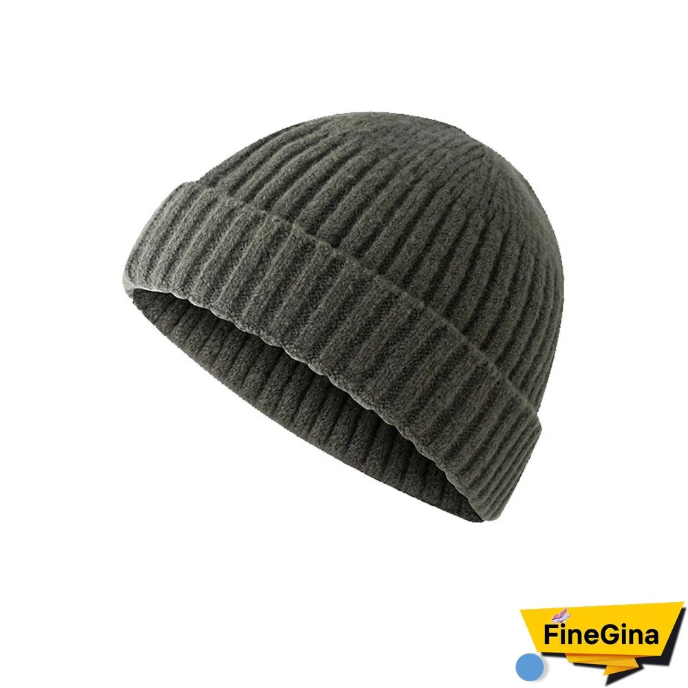 Men's & Women's Warm Plain Knitted Melon Leather Hat