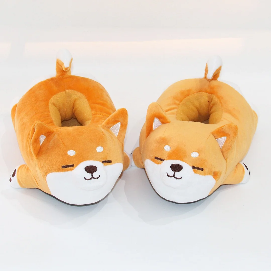 Vstacam Funny Slipper 2022 Cute Soft Cute Lazy Shiba Inu Dog Slippers Animal Puppy Home Plush Cotton Shoes