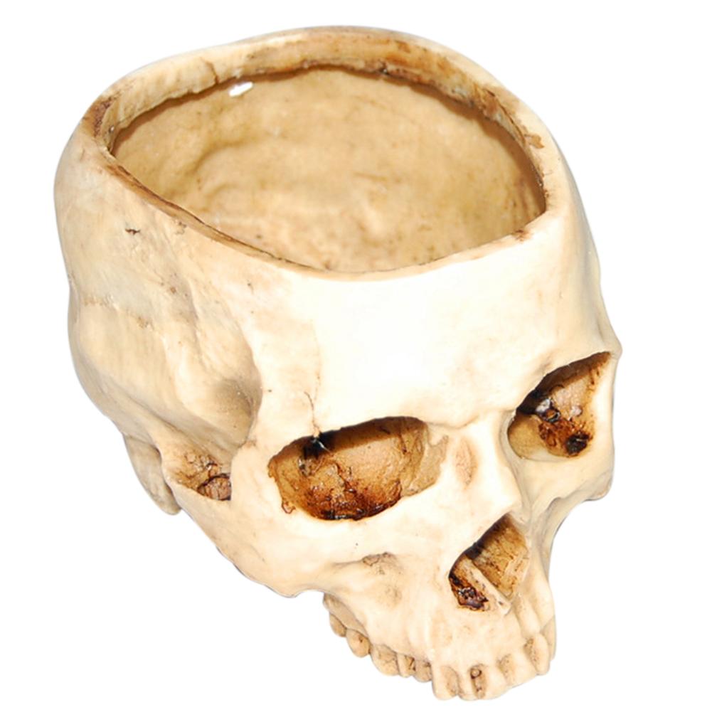 

Resin Human Skull Model Flower Pot Shining Fruit Plate Storage Container, 501 Original