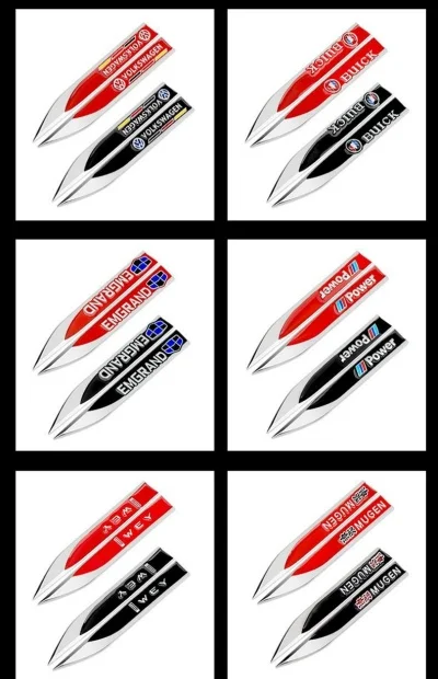 Blade Metal 3D Car Logo Side Label Car Sticker