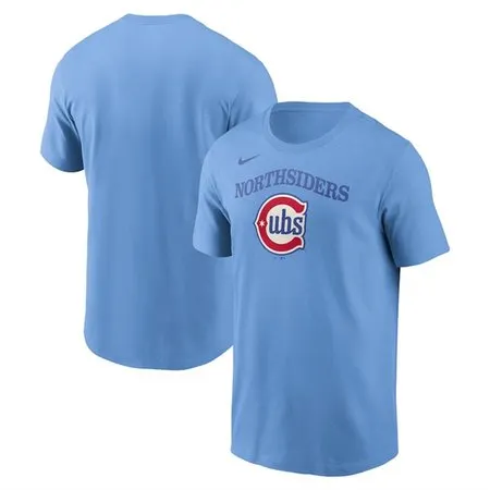 Men's Chicago Cubs Baby Blue Alternate Wordmark T-Shirt QF7O