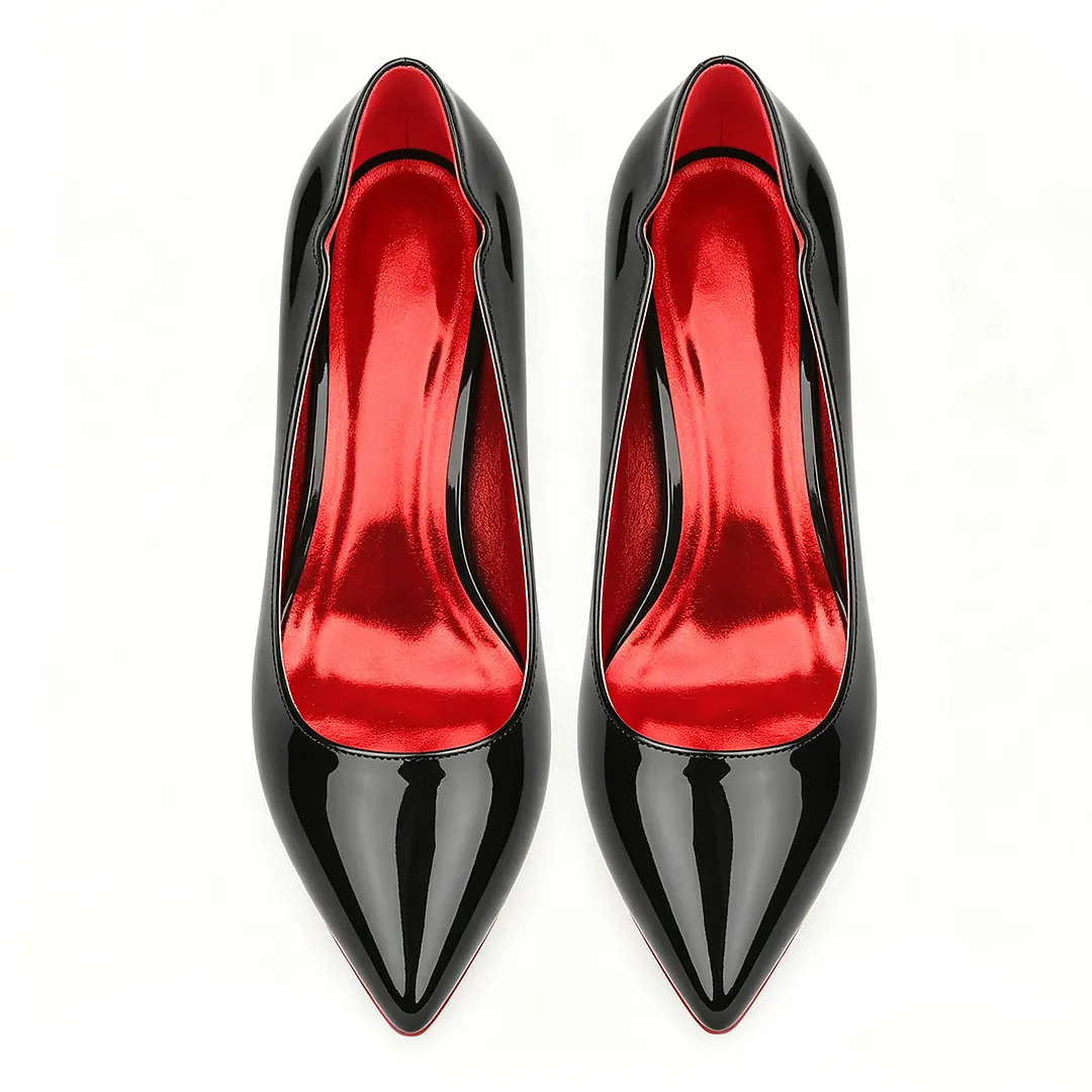 120/100mm Red Bottom Women's Party Wedding Heels Red Lining Patent Pumps-vocosishoes