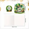 6PCS Diamond Painting St. Patrick's Day Animal Greeting Cards Postcards with Envelopes