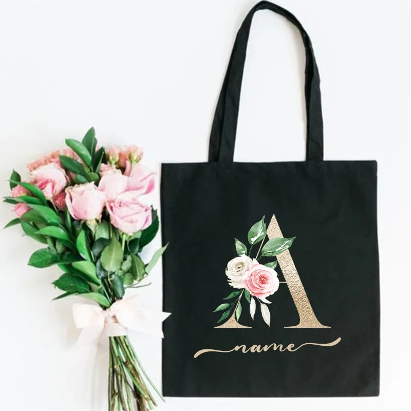 Bridesmaid Tote Bags Maid of Honor Totes Personalized Custom Name Handbag Bridal Shower Party Gifts Bride Wedding Shoulder Bag