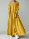 V-Neck Long Sleeve Loose Maxi Dress