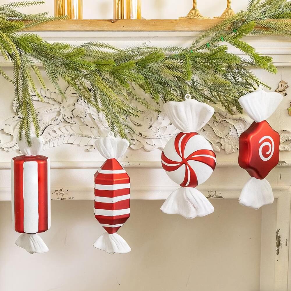 Candy Ball Christmas Ornaments (4 PCS)