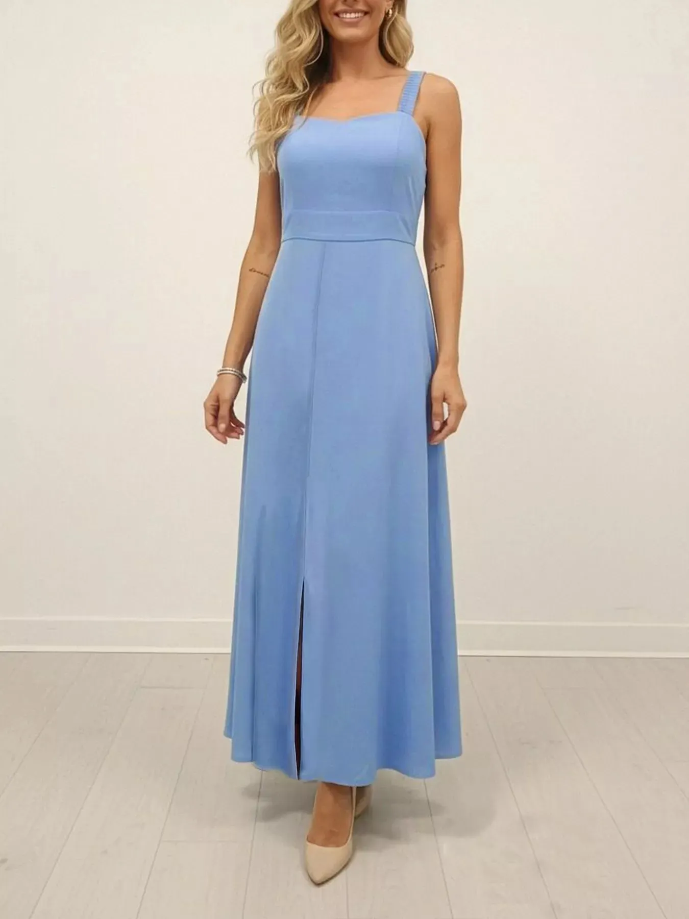 Slit Wide Strap Maxi Dress mysite idetrend