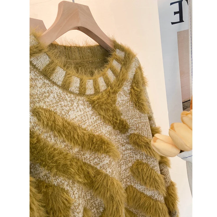 Athvotar Athvotar Waterproof Velvet Round Collar Knitted Sweater For Autumn And Winter 2025