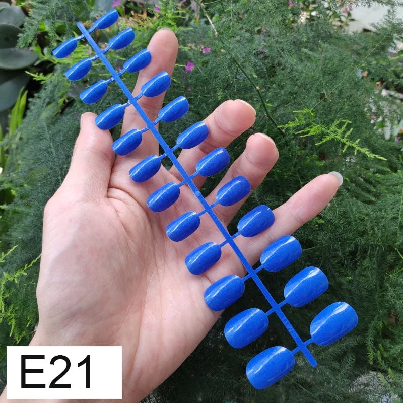 10 Sets Round Shape False Nail Tips In Same Color 24 Pieces/Set 10 Sizes Press on Fake Nails DIY Manicure Finger Nail Tips-Nail Inspo