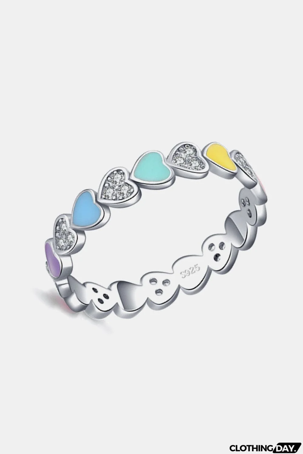 Heart Shape 925 Sterling Silver Zircon Ring