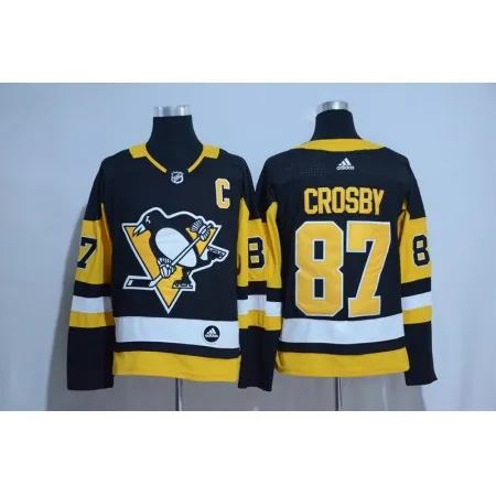 Men's Pittsburgh Penguins #87 Sidney Crosby  Black Road Authentic Stitched NHL Jersey
