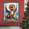 Diamond Painting -DIY Round Drill Dragon and Flower