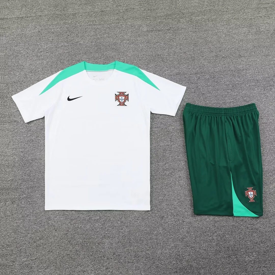 2024 Portugal Pre-match Training White Shirt+Shorts 1:1 Thai Quality