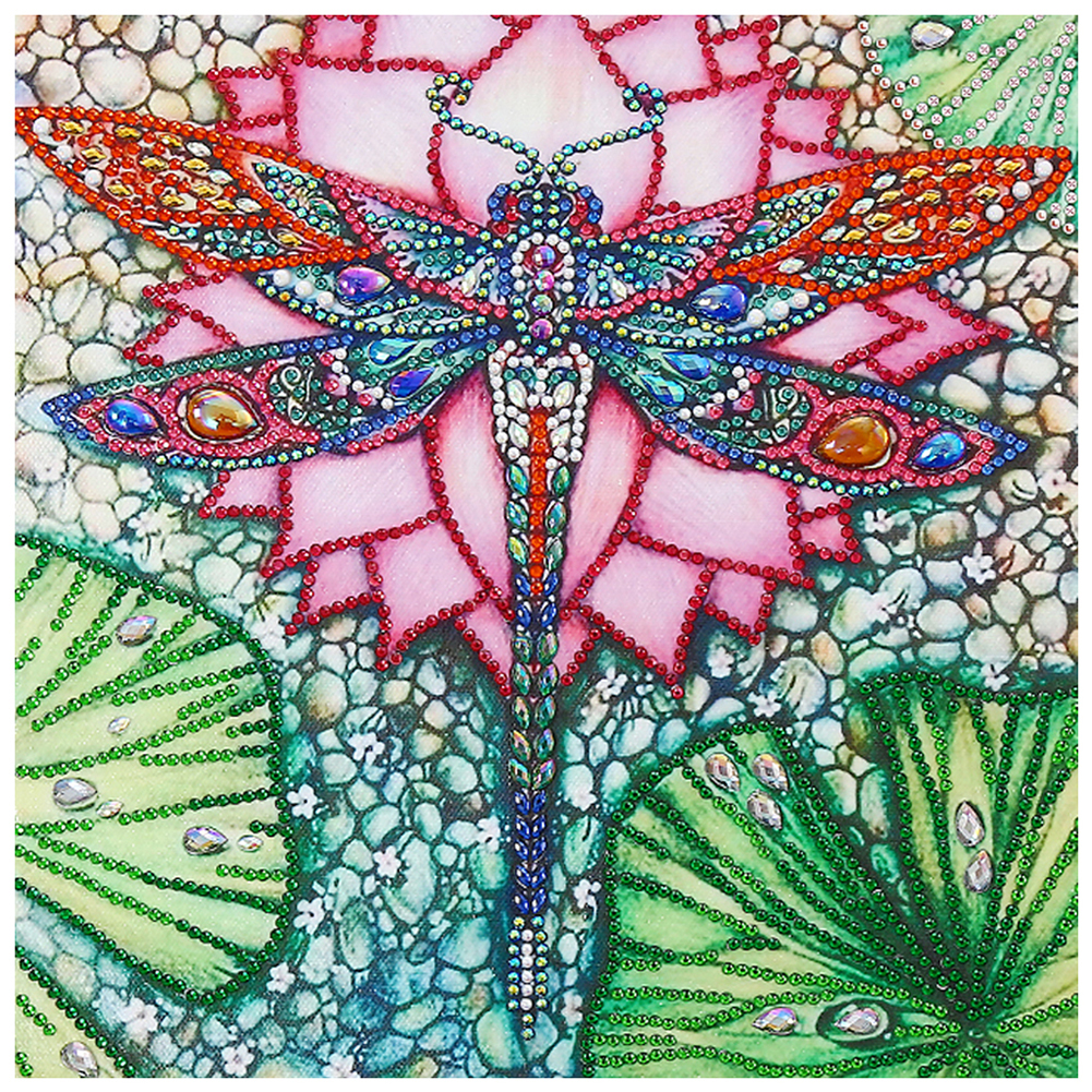 

30*30CM - Lotus Dragonfly - Special-Shaped Drill Diamond Painting, 501 Original
