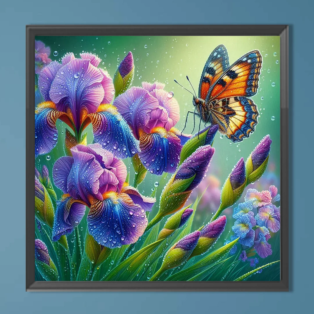Diamond Painting - Full Round Drill - Butterfly Flower(Canvas|30*30cm)