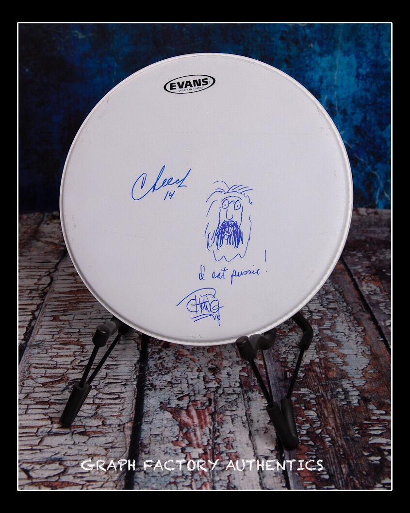 **Up in Smoke Movie *CHEECH AND CHONG* Signed Drumhead w/ Sketch AD1 PROOF COA**