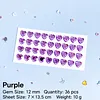 36pcs 12mm Heart Shape DIY Self-Adhesive Gem & Rhinestone Stickers Sparkling Jewel Stickers for Crafts & Decorations