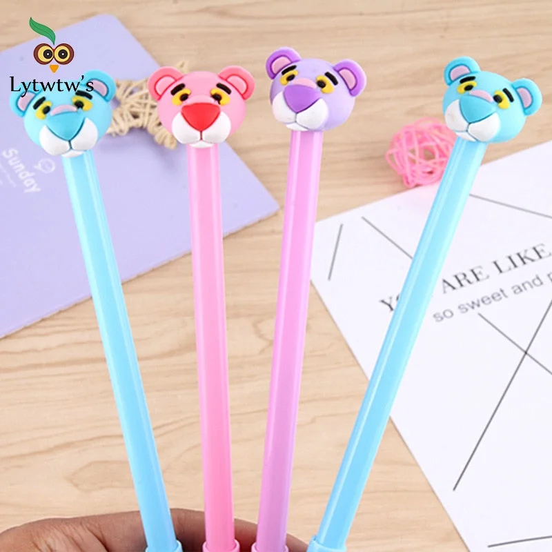 1Pcs Lytwtw's Korean Stationery Kawaii Cute Pink Panther Tiger Creative School Office Supplies Gel Pen sweet pretty lovely anime