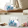 Blue Flowers Butterfly DIY PULeather Diamond Painting Tissue Box for Adults Beginners Gem Art Painting Napkin Holder for Living Room Bedroom Bathroom Table Decor