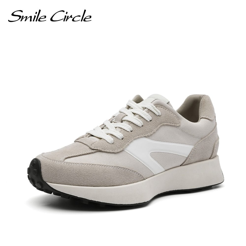 Smile Circle Summer Women Sneakers Flat Platform Shoes Fashion Splicing Thick bottom Casual Sneakers Ladies Shoes