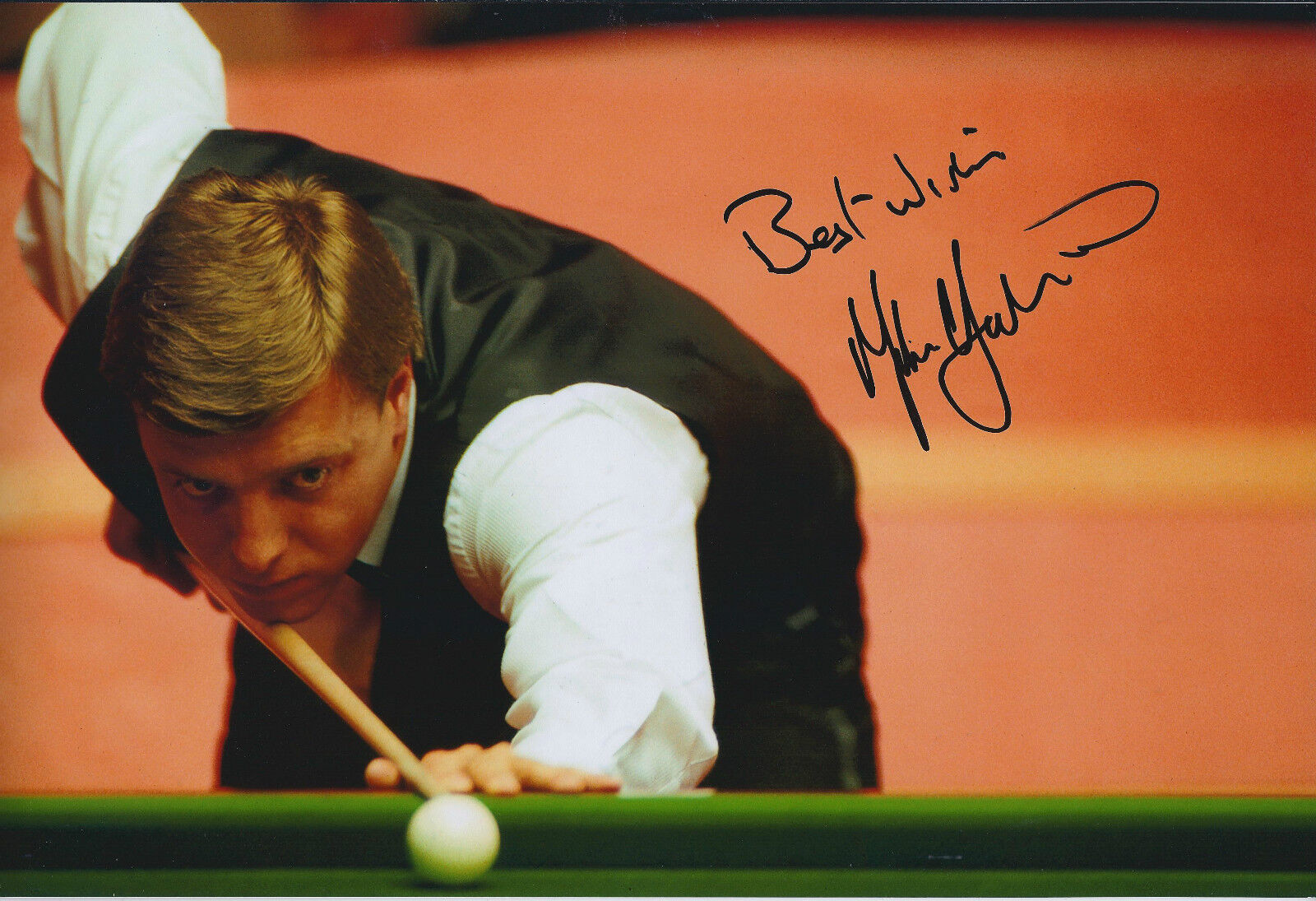 Mike HALLETT SIGNED Autograph 12x8 Photo Poster painting AFTAL COA SNOOKER English CHAMPION