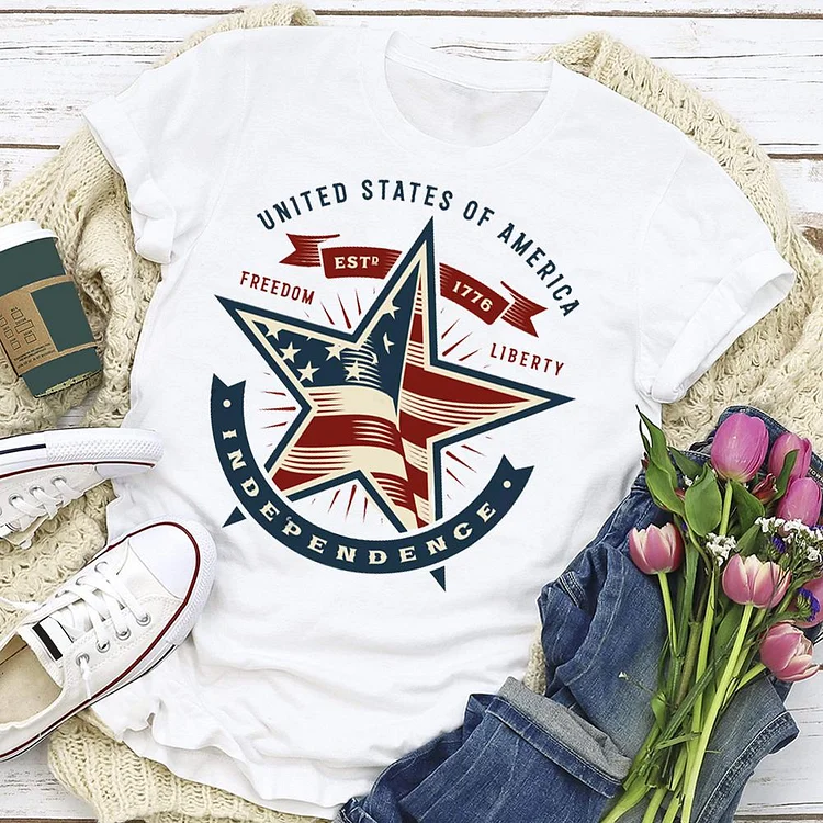 independence Day T-shirt Tee - 01898-Annaletters
