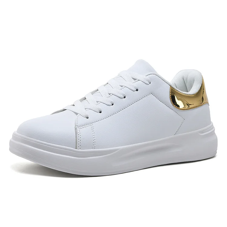 White Orthopedic Leather Sneakers for Women
