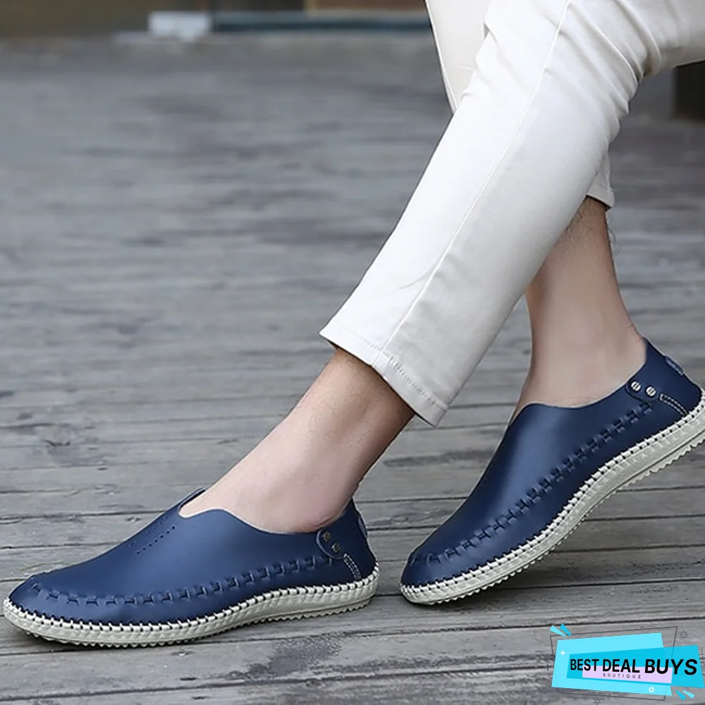 Men's Genuine Leather Flats Moccasins Loafers Driving Shoes